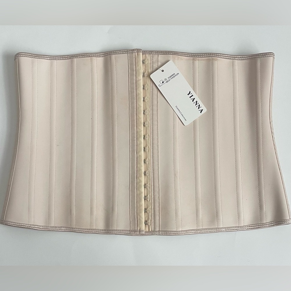 NWT Yianna Latex Waist Trainer Sports Girdle 17 Steel Bones 3 Row Hooks Sz: XXXL